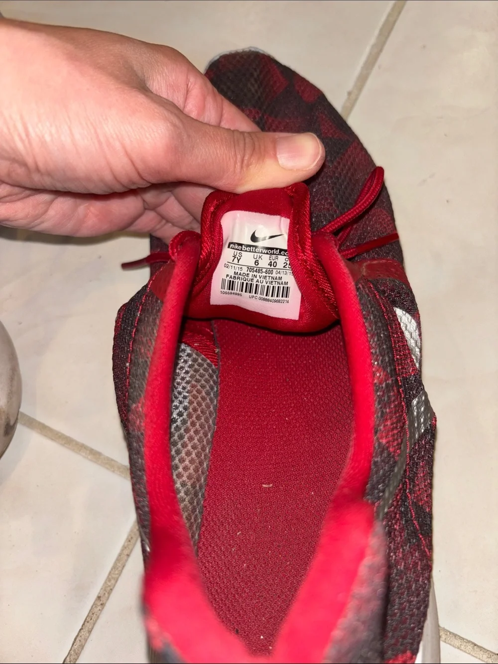 Nike Kids Red Mesh Athletic Sneakers